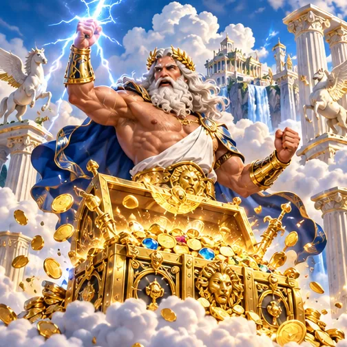 Zeus guarding the Mythoswin treasure chest